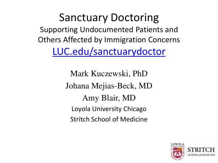 sanctuary doctoring