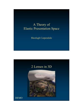 A Theory of  A Theory of  Elastic Presentation Space  Elastic Presentation Space  Sheelagh
