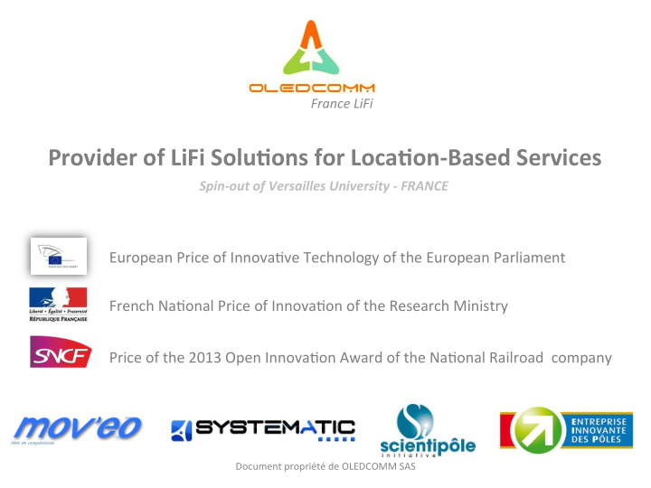 provider of lifi solu ons for loca on4based services