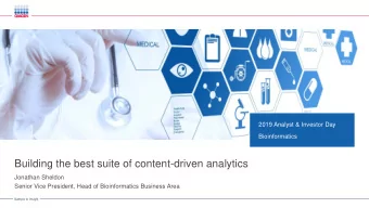 Building the best suite of content-driven analytics  Jonathan Sheldon  Senior Vice President, Head