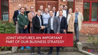 JOINT VENTURES AN IMPORTANT  PART OF OUR BUSINESS STRATEGY  EXISTING JOINT VENTURE PARTNERS