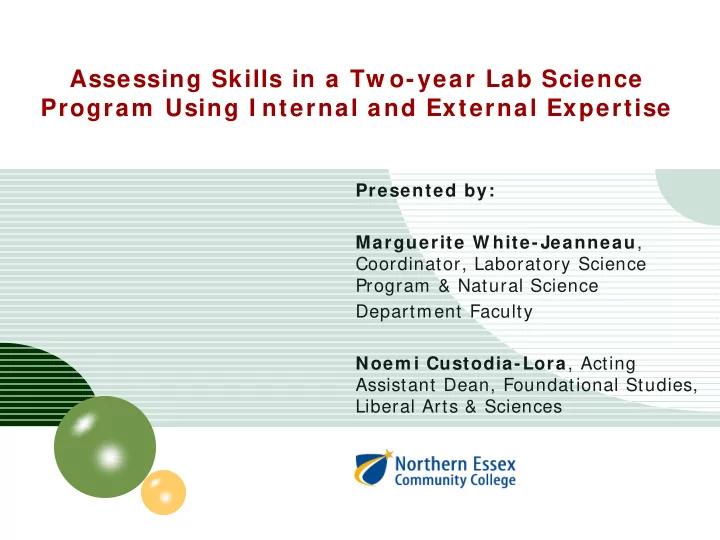 logo go assessing skills in a tw o year lab science