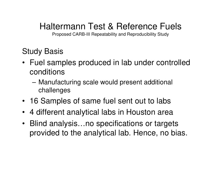 haltermann test reference fuels