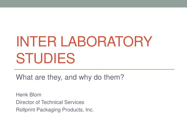 inter laboratory