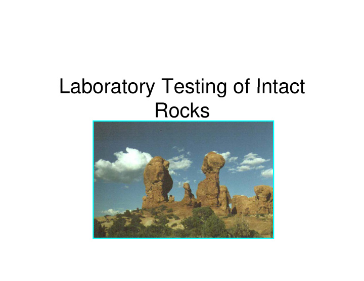laboratory testing of intact laboratory testing of intact
