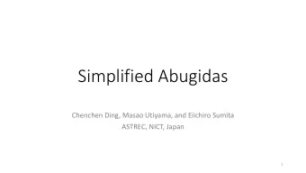 Simplified Abugidas  Chenchen Ding, Masao Utiyama, and Eiichiro Sumita  ASTREC, NICT, Japan  1