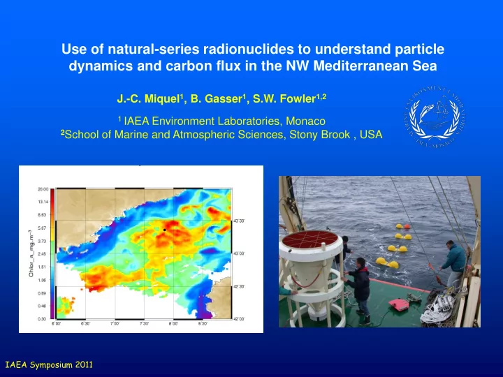 use of natural series radionuclides to understand