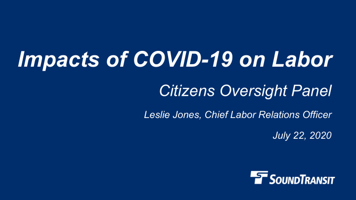 impacts of covid 19 on labor