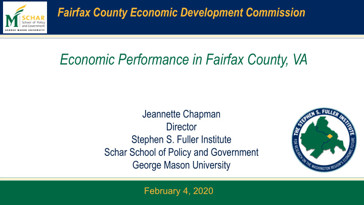 economic performance in fairfax county va