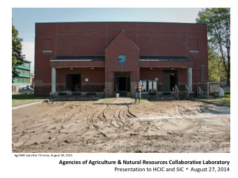Agencies of Agriculture &amp; Natural Resources Collaborative Laboratory  Presentation to HCIC and