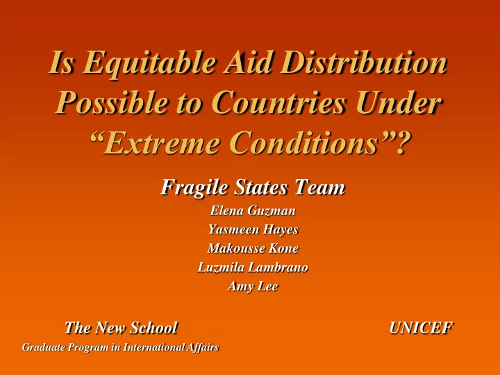 is equitable aid distribution
