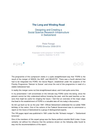 The Long and Winding Road  Designing and Creating a  Social Science Research