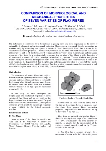 COMPARISON OF MORPHOLOGICAL AND  MECHANICAL PROPERTIES  OF SEVEN VARIETIES OF FLAX FIBRES F.