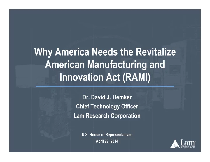 why america needs the revitalize american manufacturing