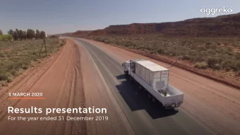 Results presentation  For the year ended 31 December 2019 Results presentation March 2020  1