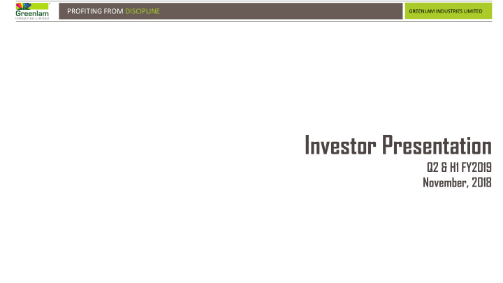 investor presentation