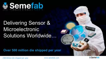 Delivering Sensor &amp;  Microelectronic  Solutions Worldwide  Over 500 million die shipped per