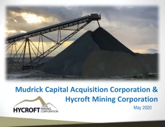 Mudrick Capital Acquisition Corporation &amp;  Hycroft Mining Corporation  May 2020  0  0