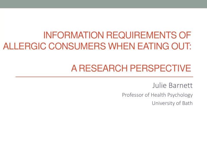 information requirements of