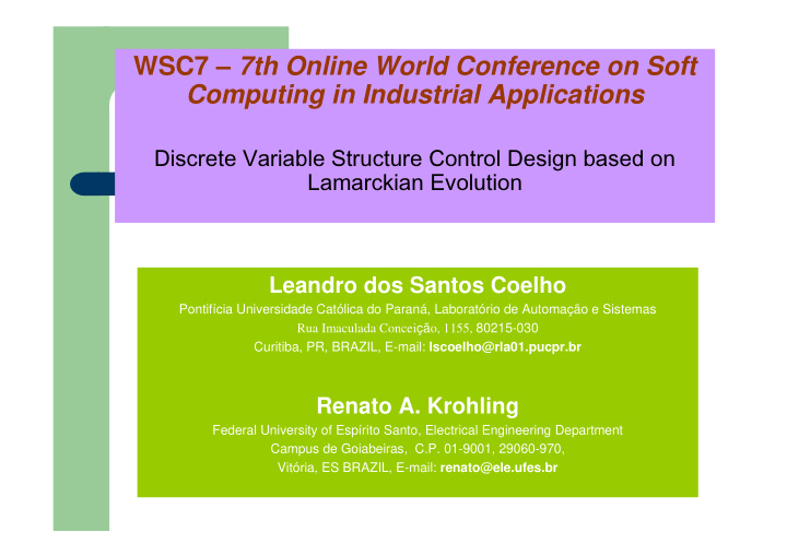 wsc7 7th online world conference on soft computing in