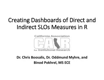 Creating Dashboards of Direct and  Creating Dashboards of Direct and  Creating Dashboards of Direct