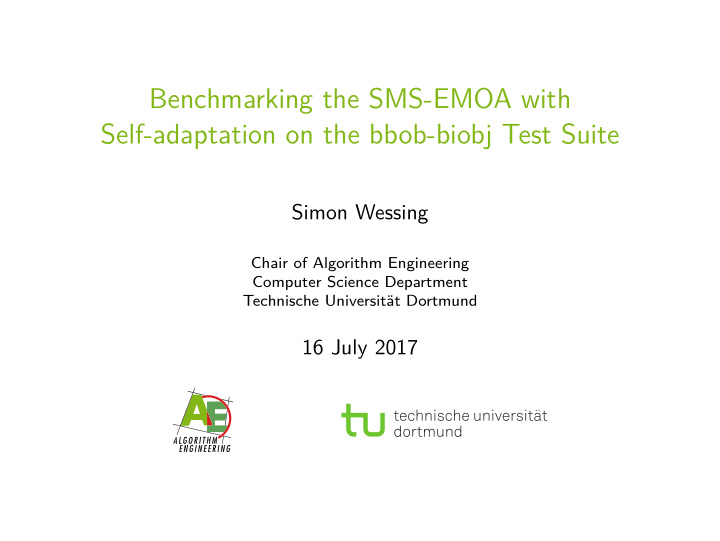 benchmarking the sms emoa with self adaptation on the