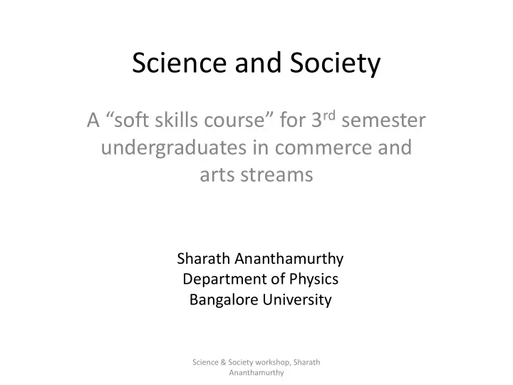 science and society