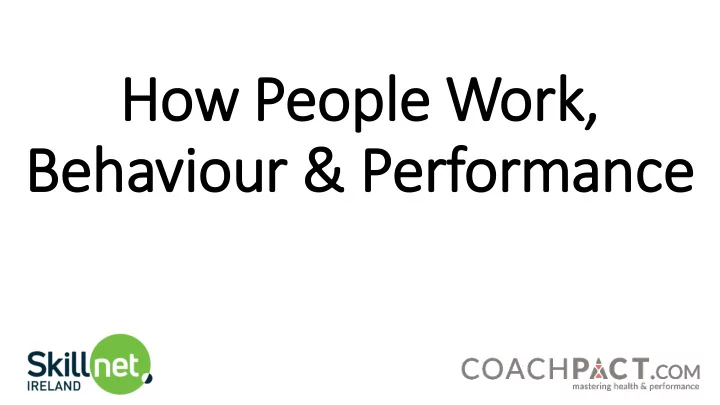 behavio iour performance rethinking stress