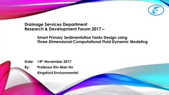 Drainage Services Department Research &amp; Development Forum 2017   Smart Primary Sedimentation