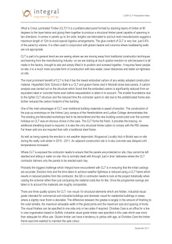 What is Cross Laminated Timber (CLT)? It is a prefabricated panel formed by stacking layers of