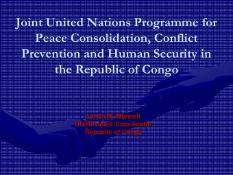 Joint United Nations Programme for  Peace Consolidation, Conflict  Prevention and Human Security in