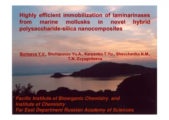 Highly efficient immobilization of laminarinases  from  marine  mollusks  in  novel  hybrid