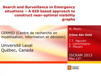 Universit Laval  P. Maupin  Qubec, Canada  ISCRAM 2013 May 13 th  Summary of contributions