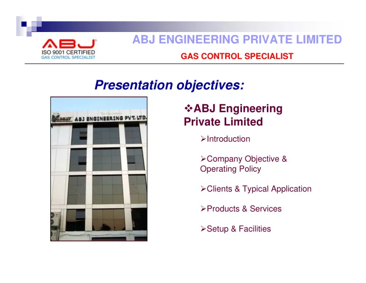 presentation objectives