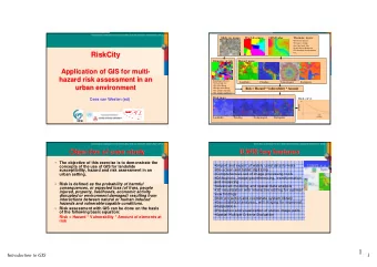 RiskCity  RiskCity  Elements at risk  Hazard maps  Application of GIS for multi-  Application of
