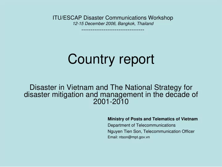 country report