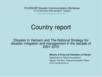 Country report  Disaster in Vietnam and The National Strategy for  disaster mitigation and