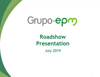 Presentation  July 2019  1  Disclaimer The material that follows is a presentation of general