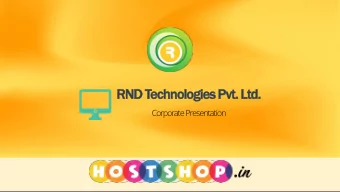 RND Technologies Pvt. Ltd.  Corporate Presentation  About Us  Why Us ?  More than 16 years of