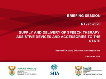 RT275-2020  SUPPLY AND DELIVERY OF SPEECH THERAPY,  ASSISTIVE DEVICES AND ACCESSORIES TO THE STATE