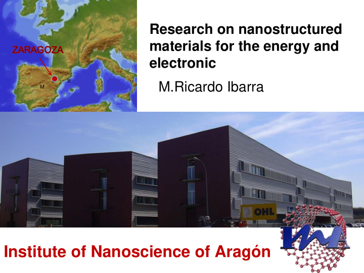 institute of nanoscience of arag n outline