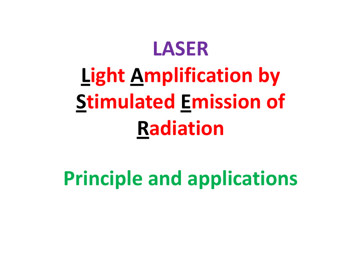 principle and applications