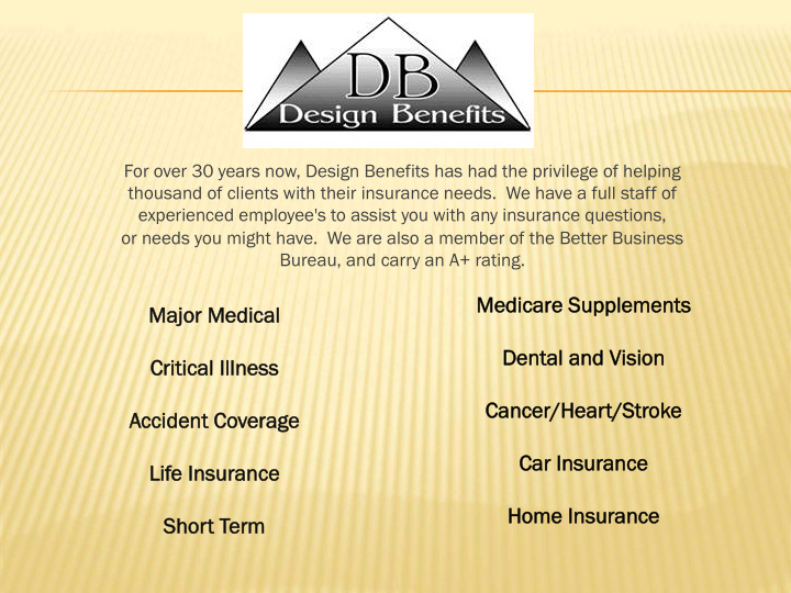 for over 30 years now design benefits has had the