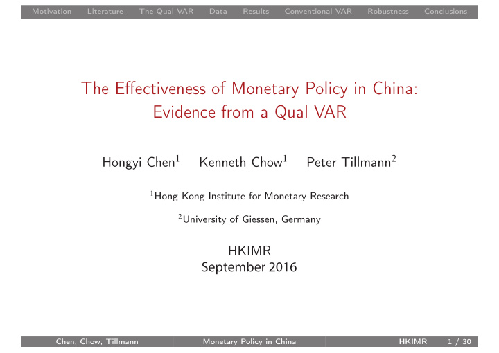 the effectiveness of monetary policy in china evidence