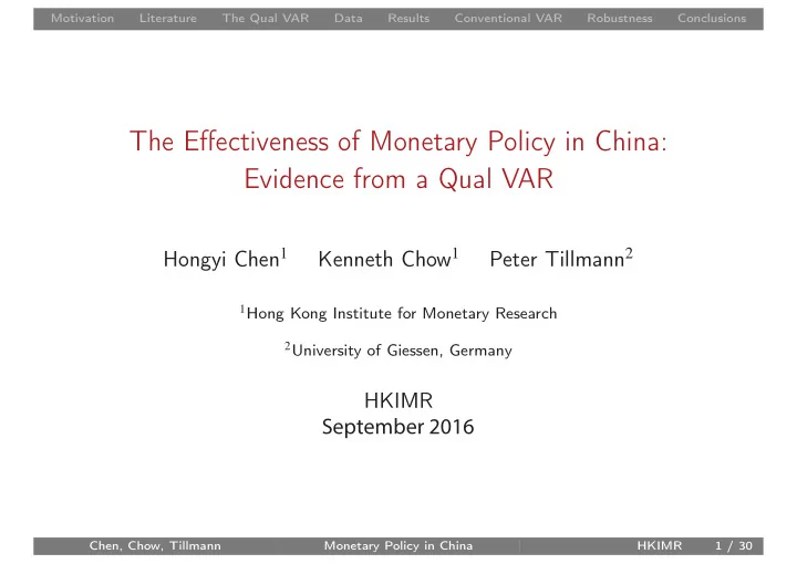 the effectiveness of monetary policy in china evidence