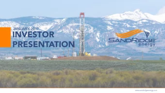 INVESTOR  PRESENTATION  CAUTIONARY STATEMENTS  Forward Looking Statement  This presentation