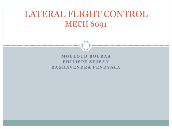 lateral flight control