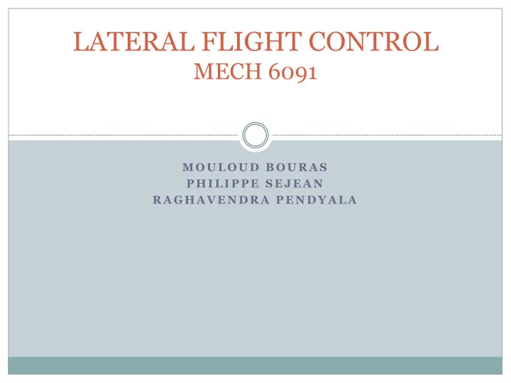 lateral flight control