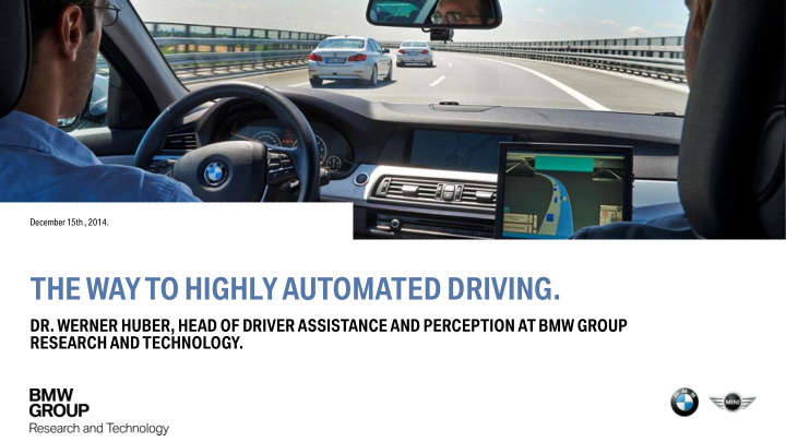 the way to highly automated driving