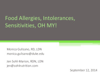 food allergies intolerances sensitivities oh my
